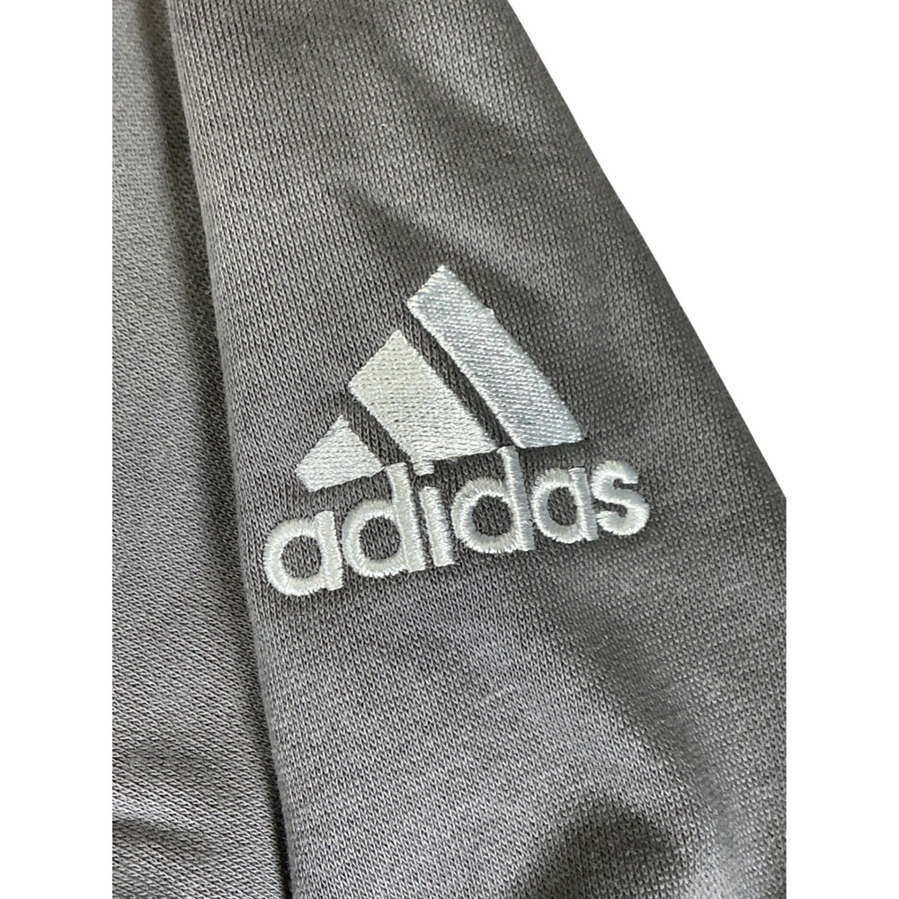 Adidas Fleece Hoodie Womens Small Gray Pullover Pocket Logo Athletic Casual - Picture 4 of 9